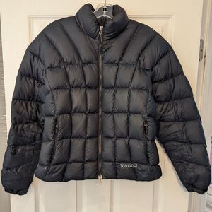 Marmot Women's 650 Fill Goose Down Quilted black Puffer Jacket Womens Full S/P